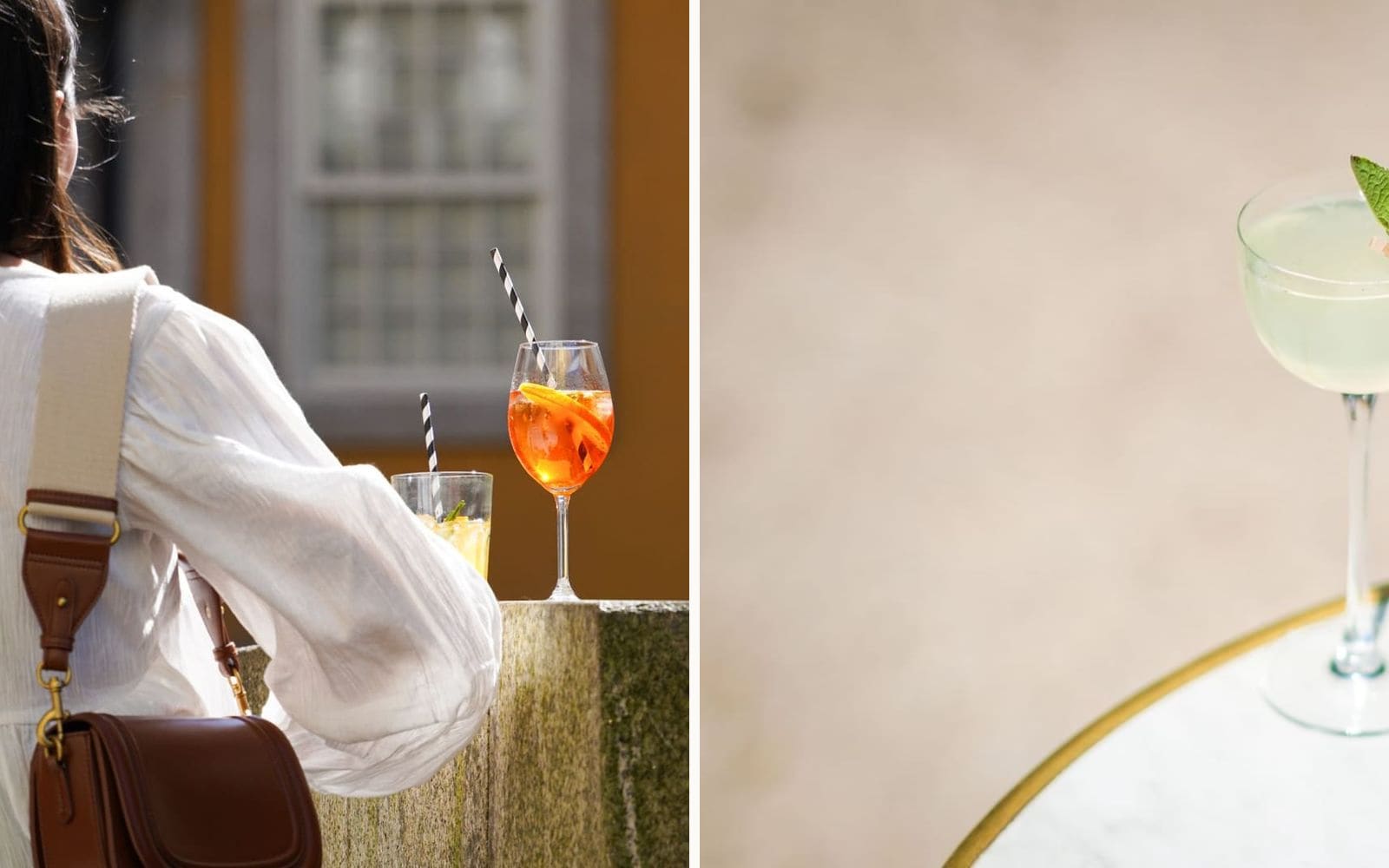 Aperol Spritz en Hugo naast elkaar