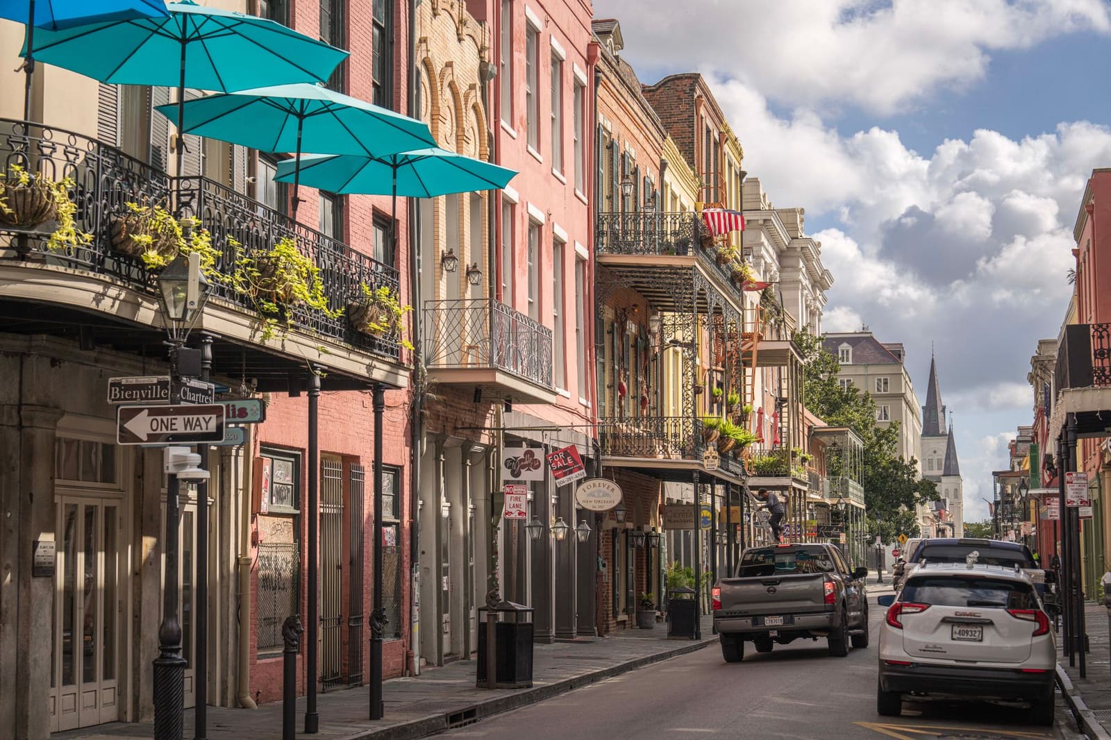 Historische straat in de French Quarter van New Orleans