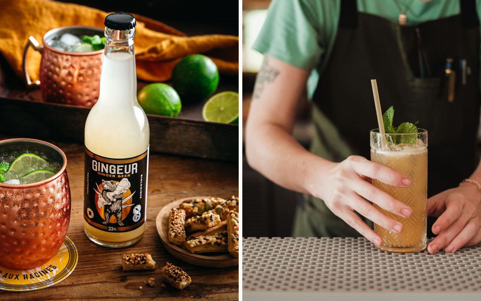 Moscow Mule en Dark 'n Stormy naast elkaar
