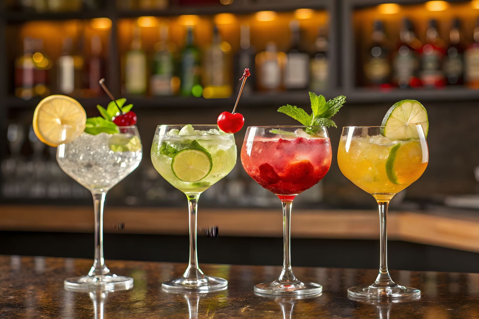Een heldere wodka-cocktail geserveerd in een glas met ijs